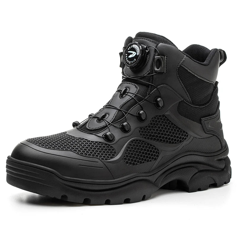 Chaussures De Sécurité Homme à Bouton Rotatif - Embout Acier Anti-choc - Noir