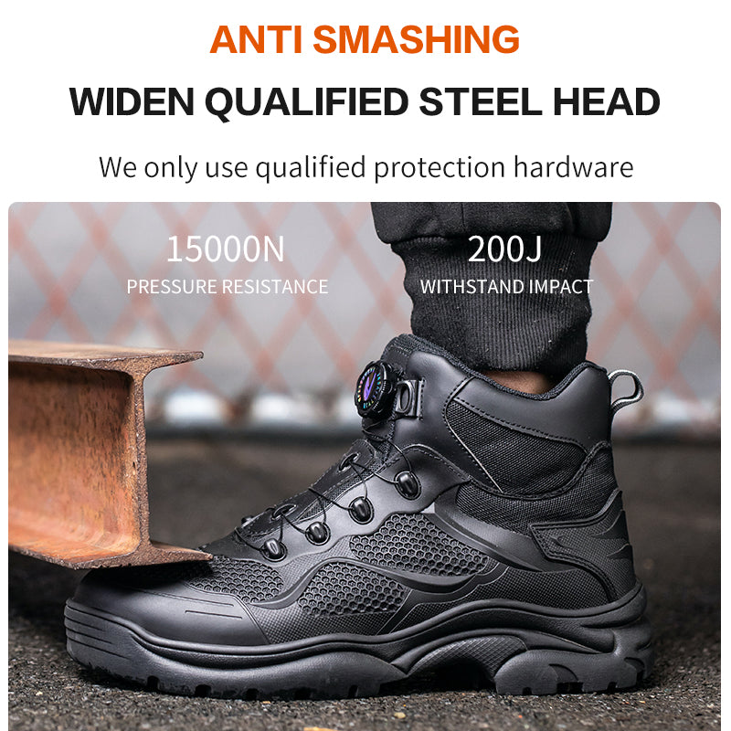 PENXZT Chaussures De Sécurité Légères – Basket Antidérapante Avec Bout Acier & Bouton Rotatif, Homme/Femme