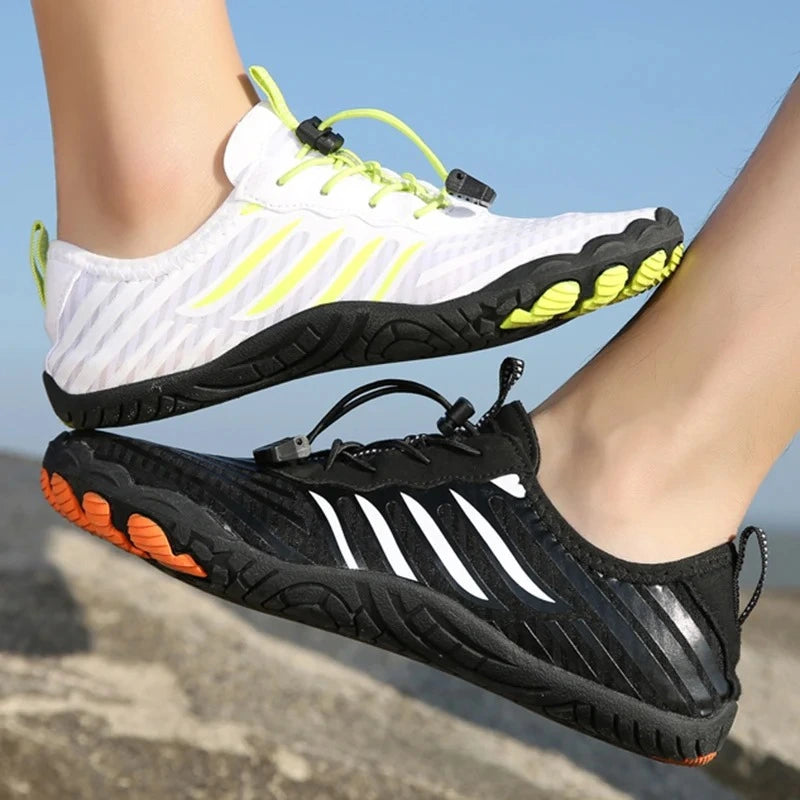 Baskets a pieds nus Legeres et Respirantes - Unisexe noir et blanc