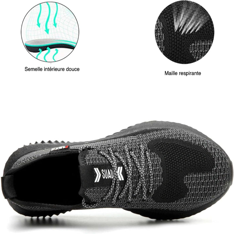 Baskets de Securite Legeres a Embout Composite et Anti-Crevaison - Unisexe noir
