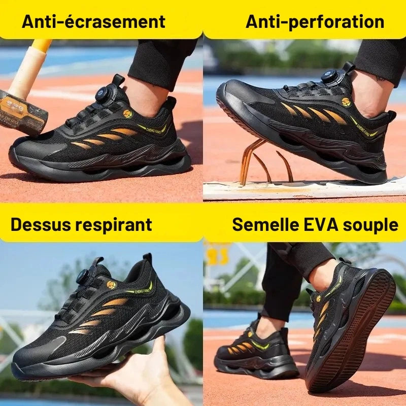 Baskets de Securite Legeres avec Embout en Acier - Unisexe orange1