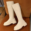Bottes Mi-Mollet et Longues en Cuir Synthetique - Style elegant et Confort Hivernal blanc