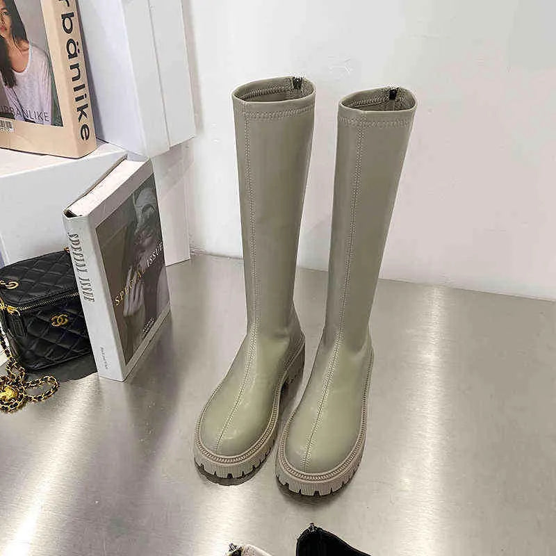 Bottes Mi-Mollet et Longues en Cuir Synthetique - Style elegant et Confort Hivernal gris 