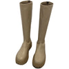 Bottes Mi-Mollet et Longues en Cuir Synthetique - Style elegant et Confort Hivernal kaki3
