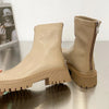 Bottes Mi-Mollet et Longues en Cuir Synthetique - Style elegant et Confort Hivernal kaki