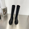 Bottes Mi-Mollet et Longues en Cuir Synthetique - Style elegant et Confort Hivernal noir