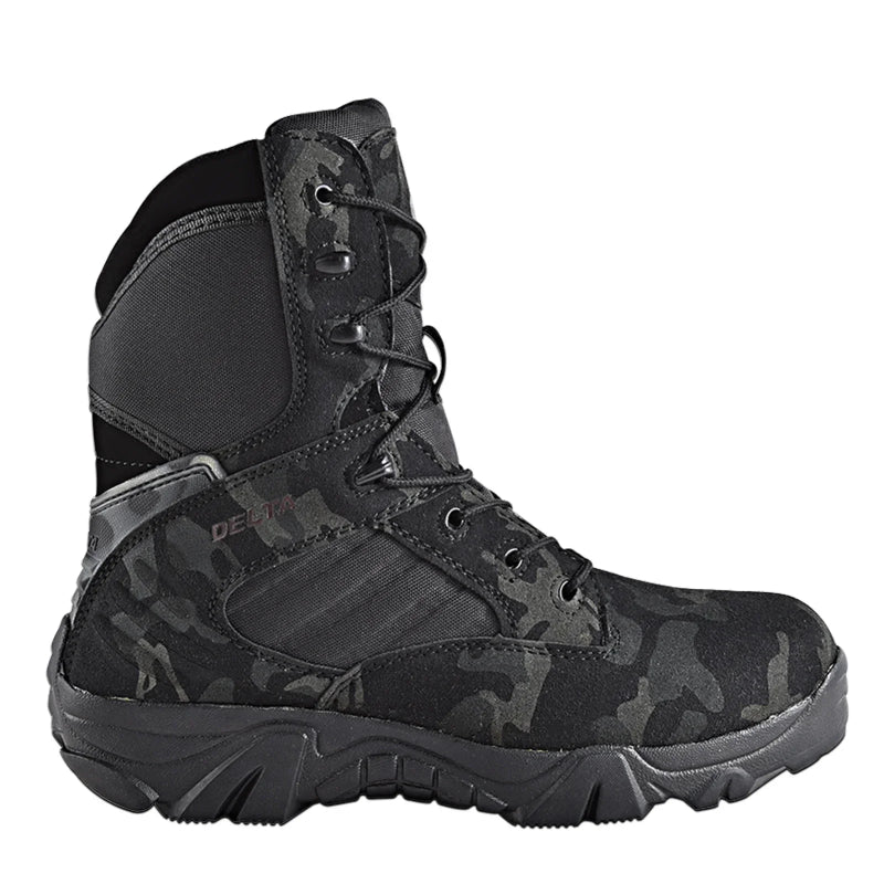 Bottes Tactiques Randonnee Legeres et Antiderapantes - Pour Hommes camouflage noir2