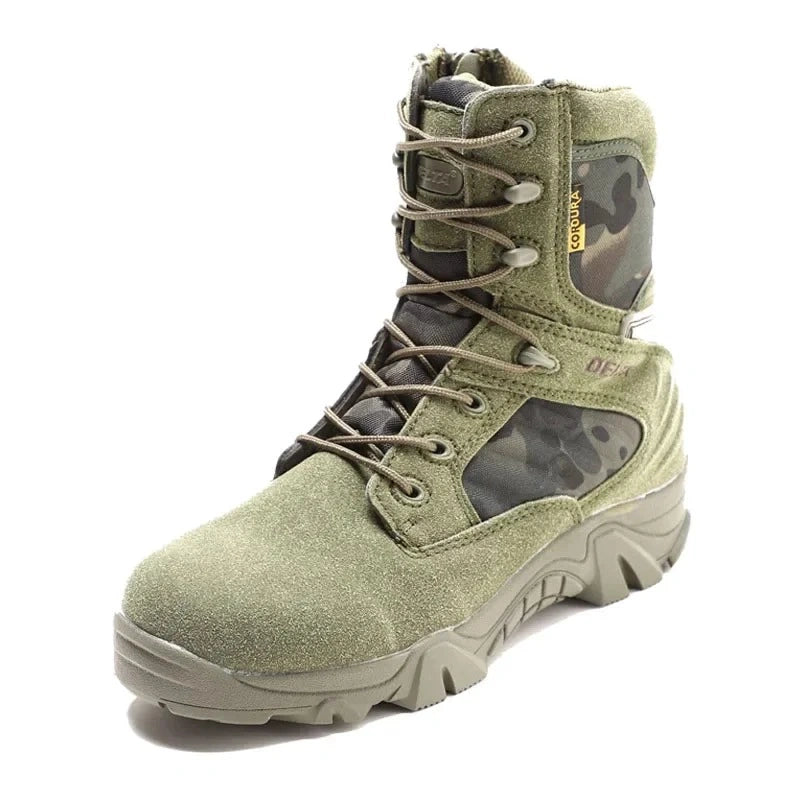 Bottes Tactiques Randonnee Legeres et Antiderapantes - Pour Hommes vert