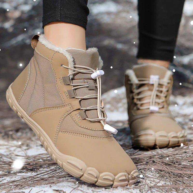 Bottes de Neige Minimalistes, Chaudes et Imperméables pour Hiver-beige1