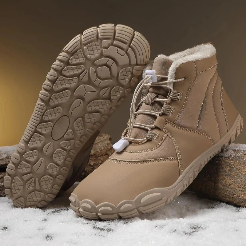 Bottes de Neige Minimalistes, Chaudes et Imperméables pour Hiver-beige2