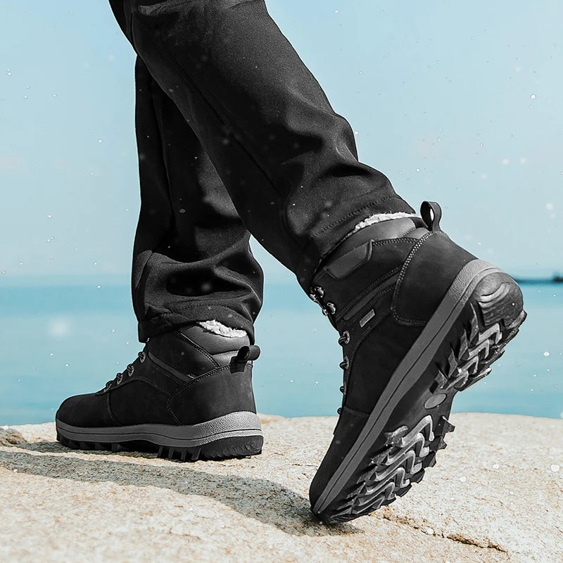 Bottes de Randonnée Hivernales Imperméables pour hommes et femmes noir1