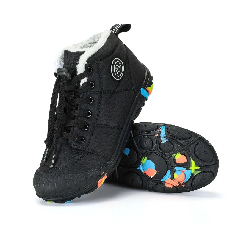 Bottes de neige impermeables et Antiderapantes pour Enfants noir2