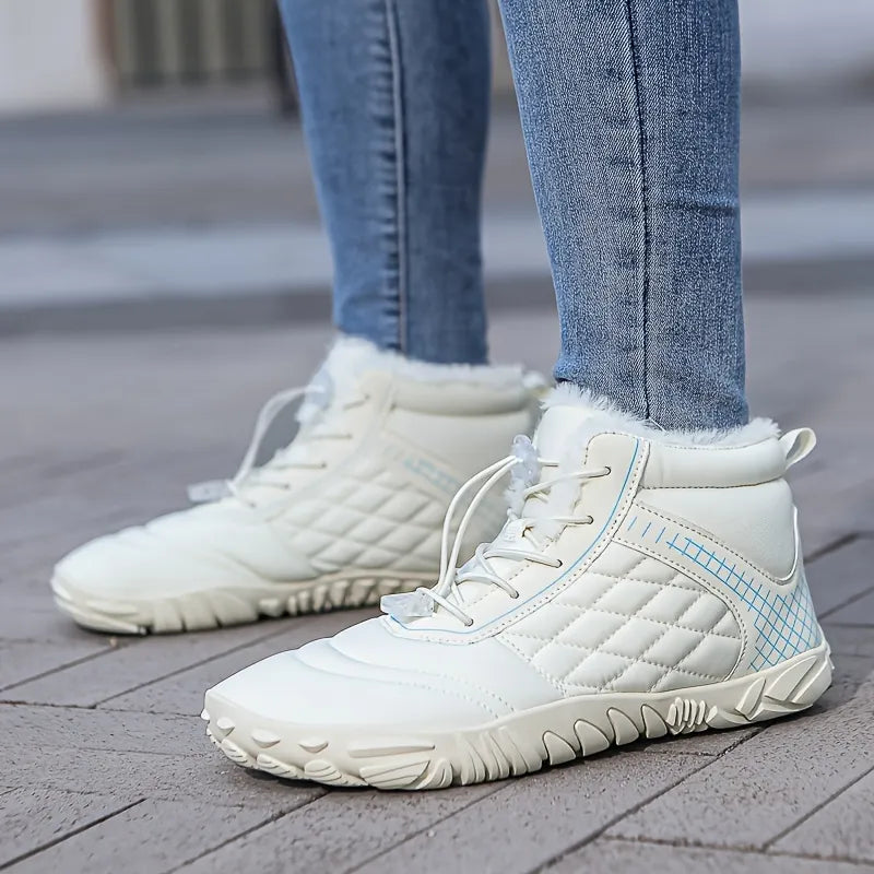 Bottines Pieds Nus Chaudes & Confortables blanc1