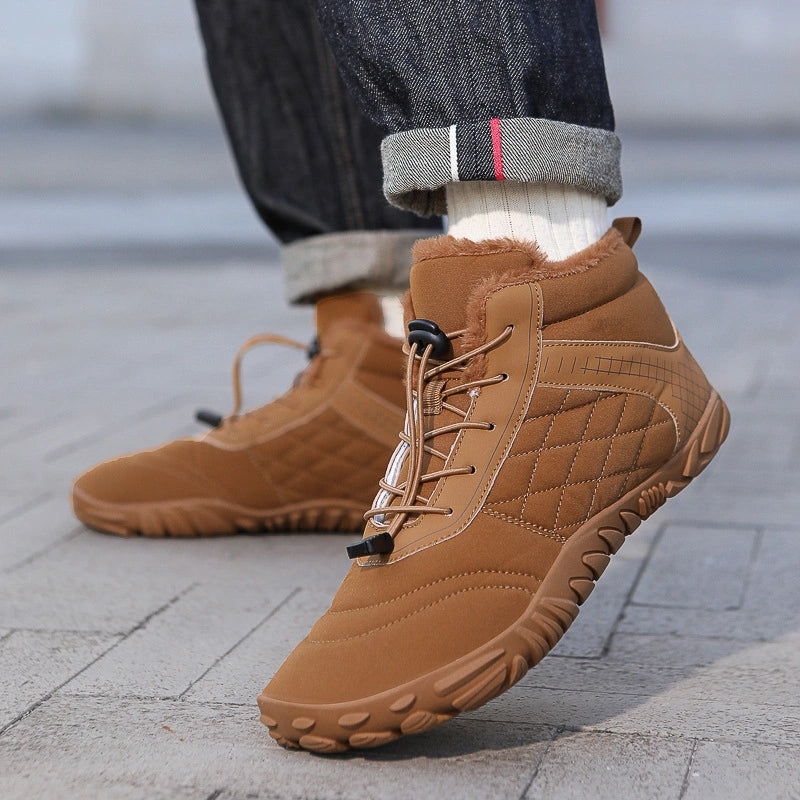 Bottines Pieds Nus Chaudes & Confortables marron1