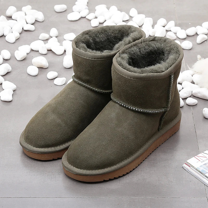 Bottines d'Hiver en Daim et doublure en fourrure - Unisexe vert1