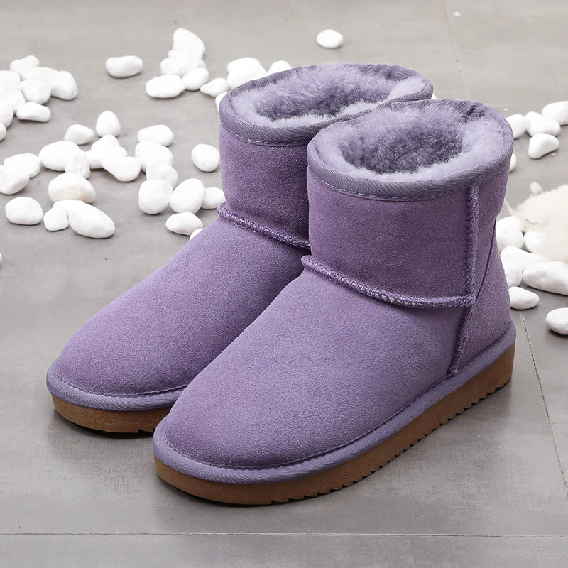 Bottines d'Hiver en Daim et doublure en fourrure - Unisexe violet
