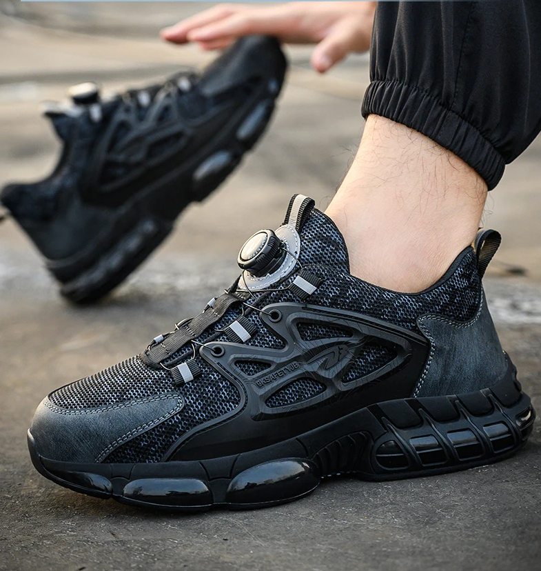 Scarpe Antinfortunistiche Da Uomo Con Rotazione, Nere/grigie - Leggere E Impermeabili - Foto 2