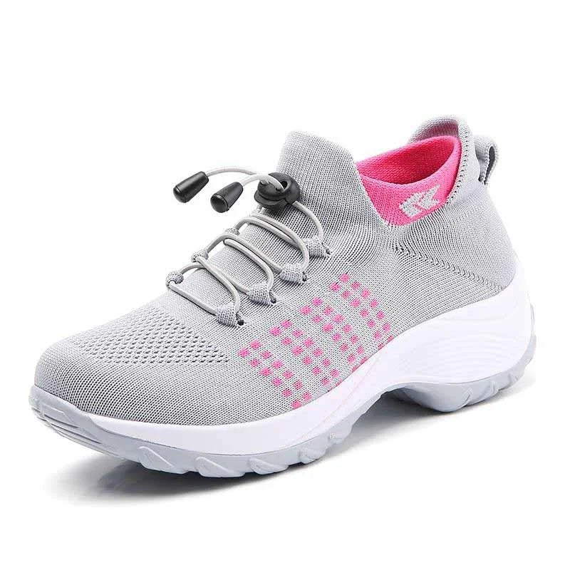 Chaussures Orthopédiques Confortables - Baskets de marche Orthopédiques légère Femme gris