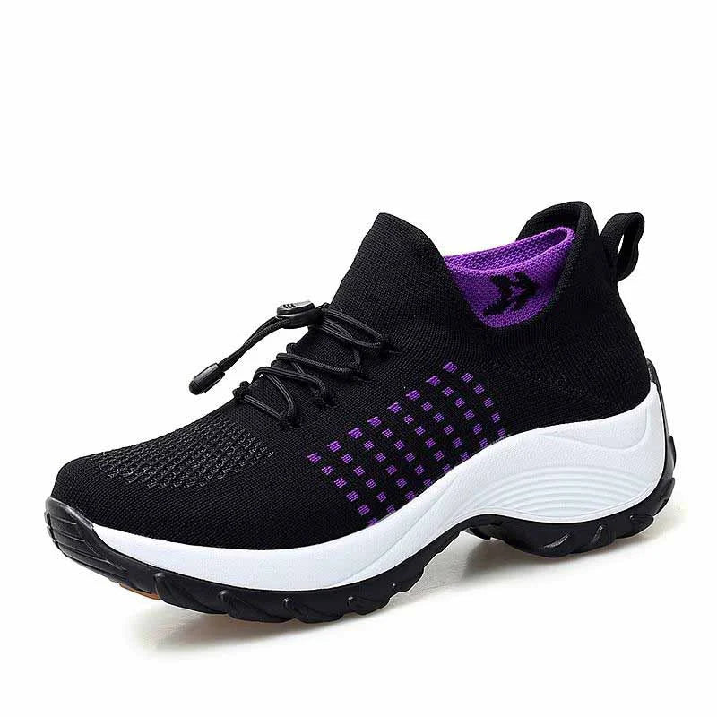 Chaussures Orthopédiques Confortables - Baskets de marche Orthopédiques légère Femme violet