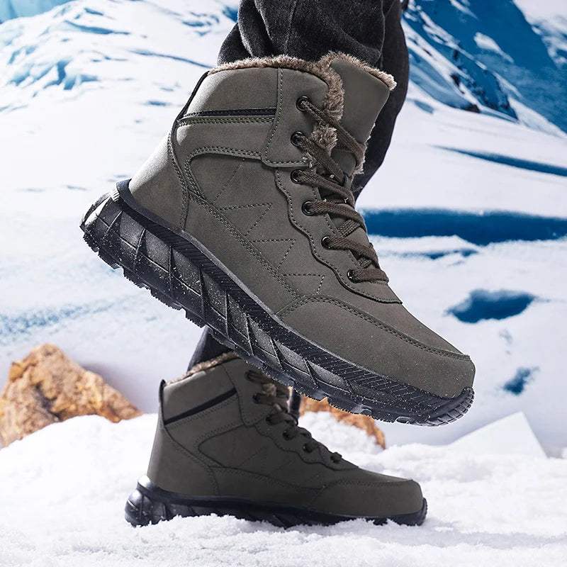 Bottes de Neige Chaudes pour Hommes Chaussures de Trekking et Randonnee Hiver