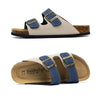 Sandales Confortables a Double Bride bleu