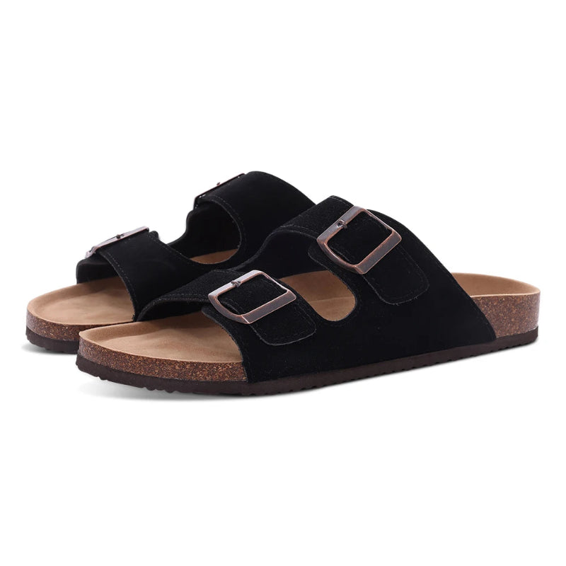 Sandales Legeres a Double Boucle noir