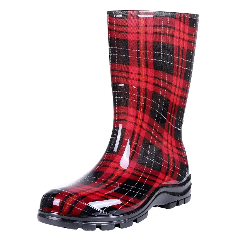 bottes-de-pluie-impermeables-pour-femme carre rouge