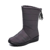 bottes de Neige Mi-Mollet Doublees en Peluche et Impermeables pour Femmes gris1
