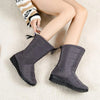 bottes de Neige Mi-Mollet Doublees en Peluche et Impermeables pour Femmes gris