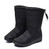 bottes de Neige Mi-Mollet Doublees en Peluche et Impermeables pour Femmes noir1