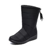 bottes de Neige Mi-Mollet Doublees en Peluche et Impermeables pour Femmes noir2